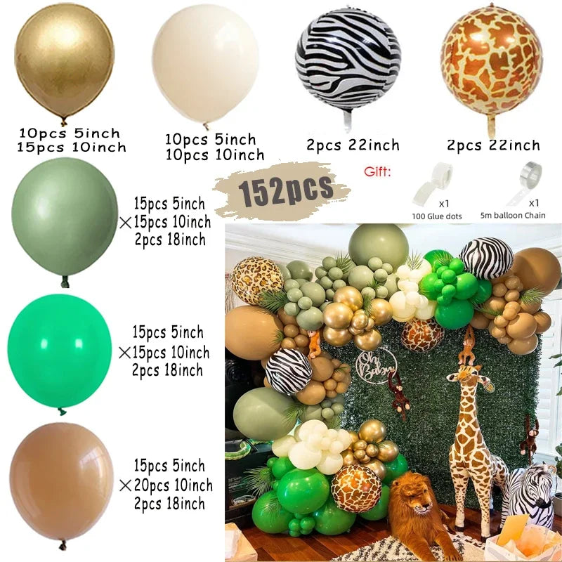Jungle Safari Green Balloon Arch Kit