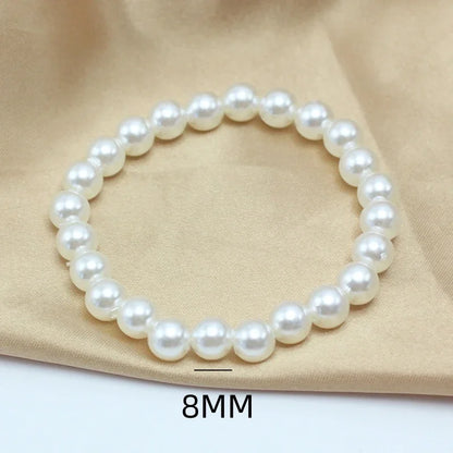 Girth Elastic Bracelet 5-10mm Imitation Pearl 18cm