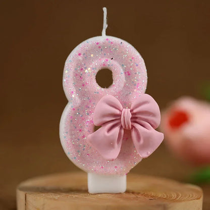 Pink Bow 3D candles