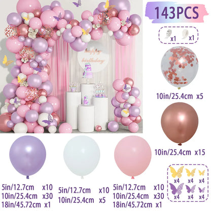 Pink Pastel Macaron Balloons Garland Arch