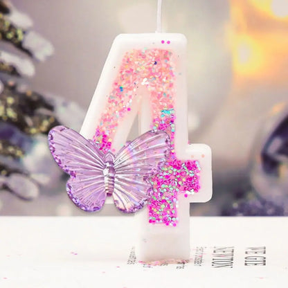 0–9 Purple Butterfly Number Candles