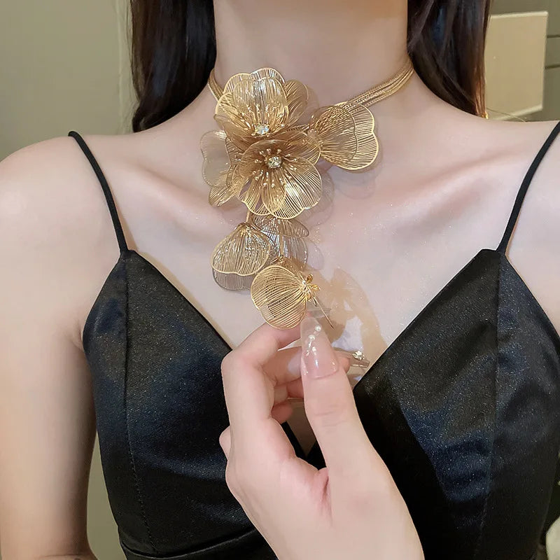 Flower hair jewelry Pearl Crystal