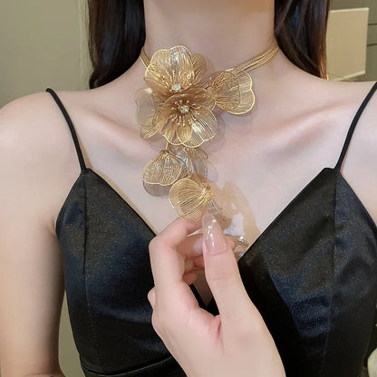Flower hair jewelry Pearl Crystal