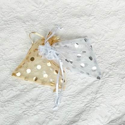 10/25/50 st guldfärgade organza presentpåsar