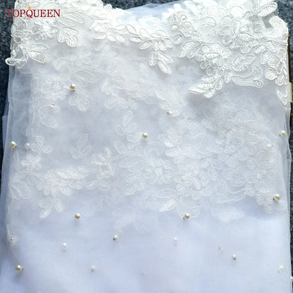 White ivory long veil 1 tier