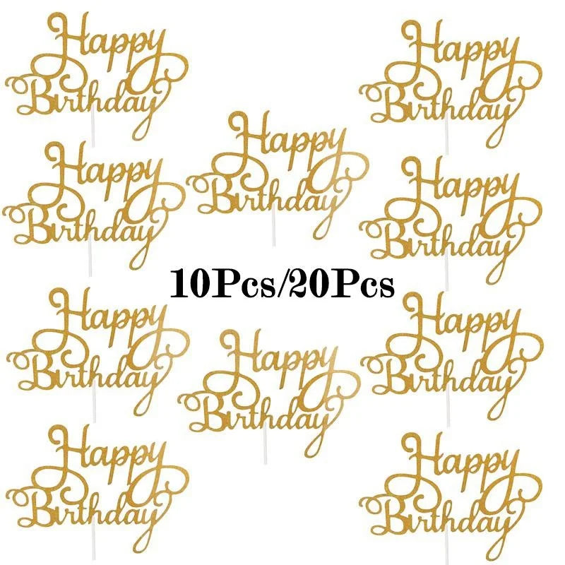 Happy Birthday Cake Topper 10pcs