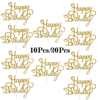 Happy Birthday Cake Topper 10pcs