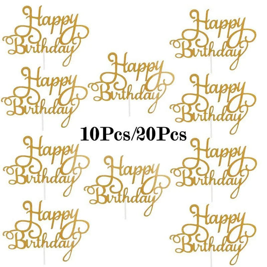 Happy Birthday Cake Topper 10pcs