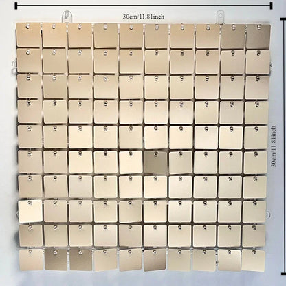 Shimmer Gold Sequin Wall Backdrop – 24pcs
