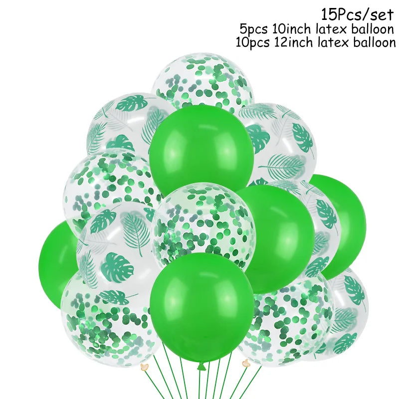 Jungle party green latex balloons