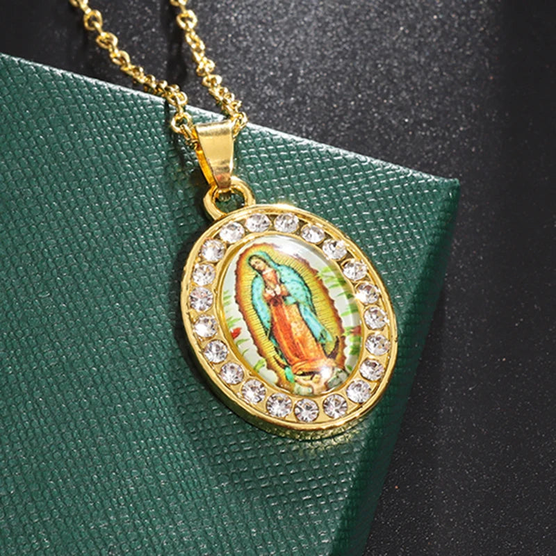 Catholic virgin Mary pendant necklace