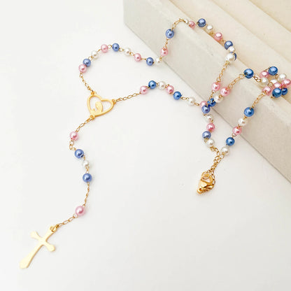 Virgin Mary Cross Rosary Pendant for spiriti pray , necklace
