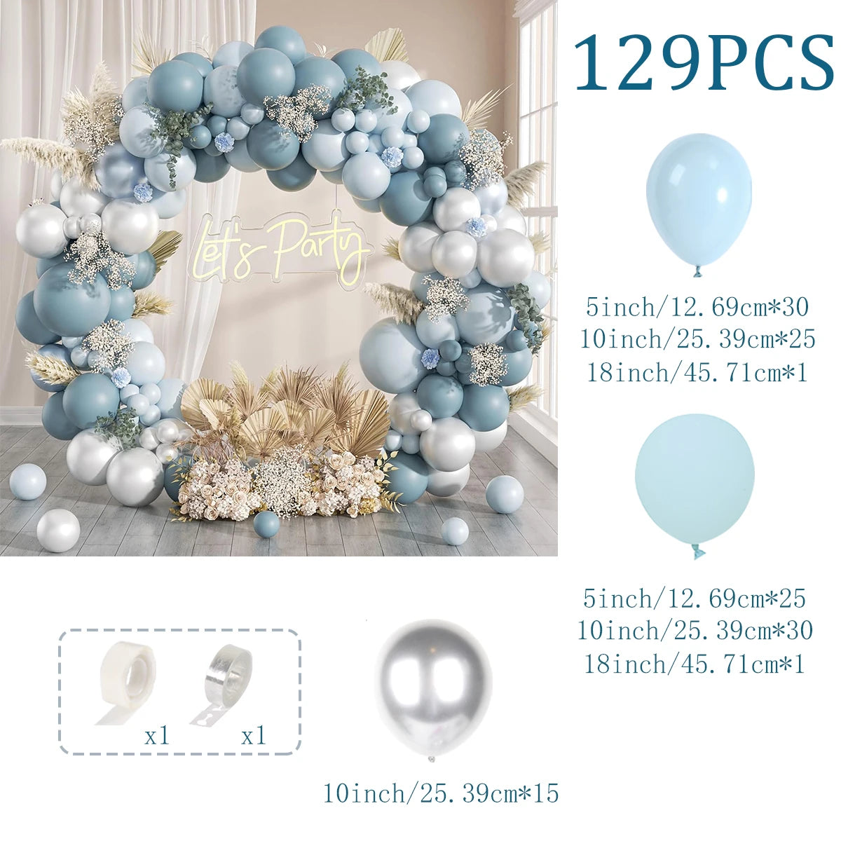 Blue balloon garland arch