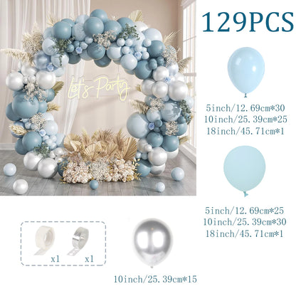 Blue balloon garland arch