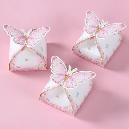 Candy gift box purple pink Butterfly 12pcs