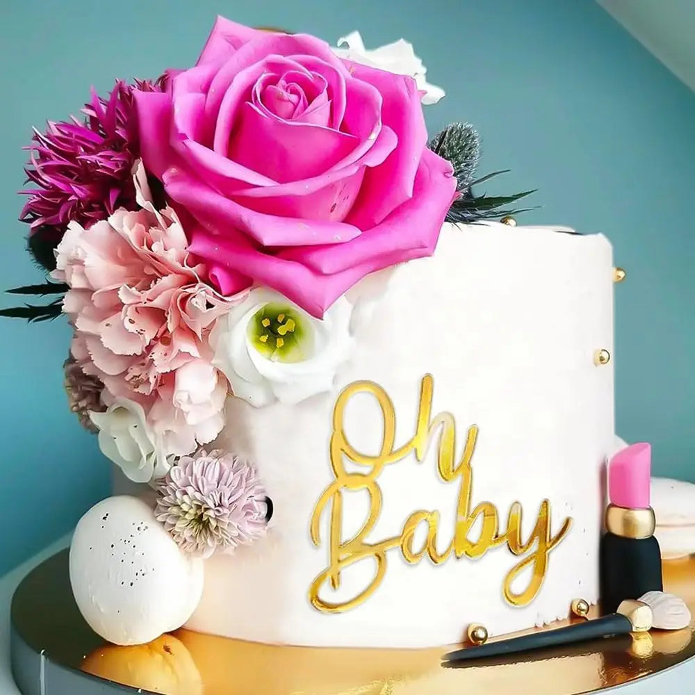 Pink Cake 3D decorations 13pcs