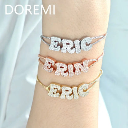 Sivana Doubel Crystal Zircon name customized Bracelets