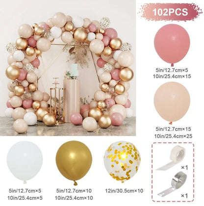 Blush retro Pink Ivory white Balloons Garland arch