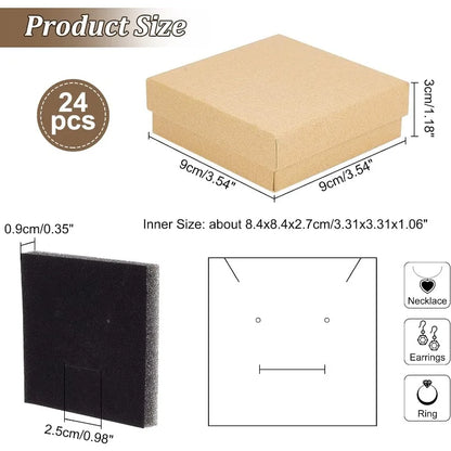 24 Pcs Jewelry Boxes 3.54× 3.54 x 1.18