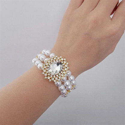 Ginna Pearl bracelets with glass stones