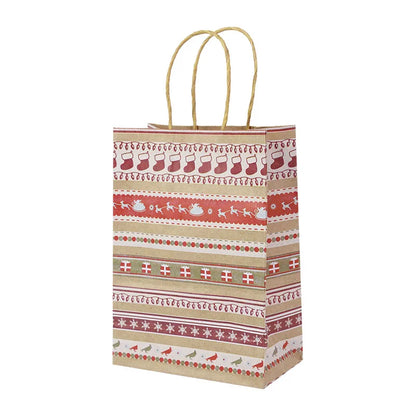 5pcs Christmas Kraft Gift Bags – Santa & Snowman