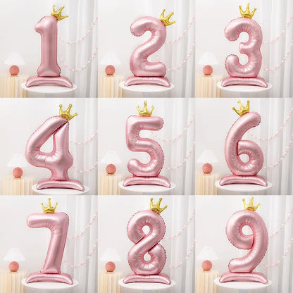 Crown pink foil balloon number 42inch