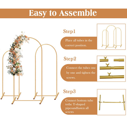 Gold arch backdrop stand, Set of 3