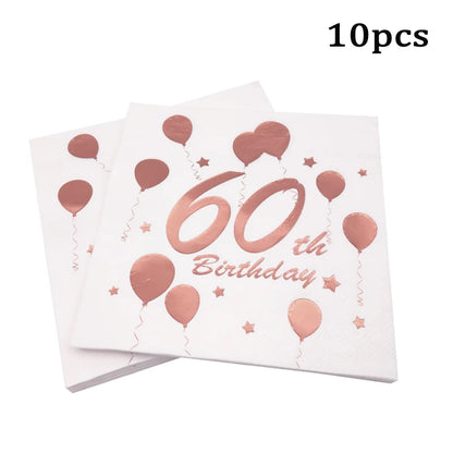 Paper napkin 30 40 50 60 Years Old