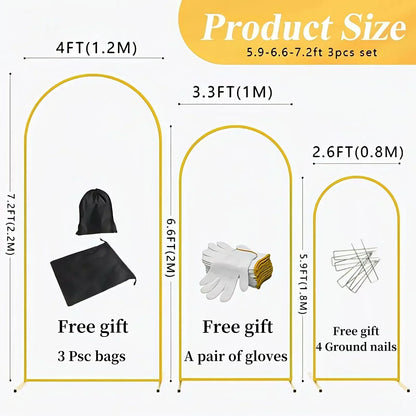 Set of gold Arch backdrop stands, decoration