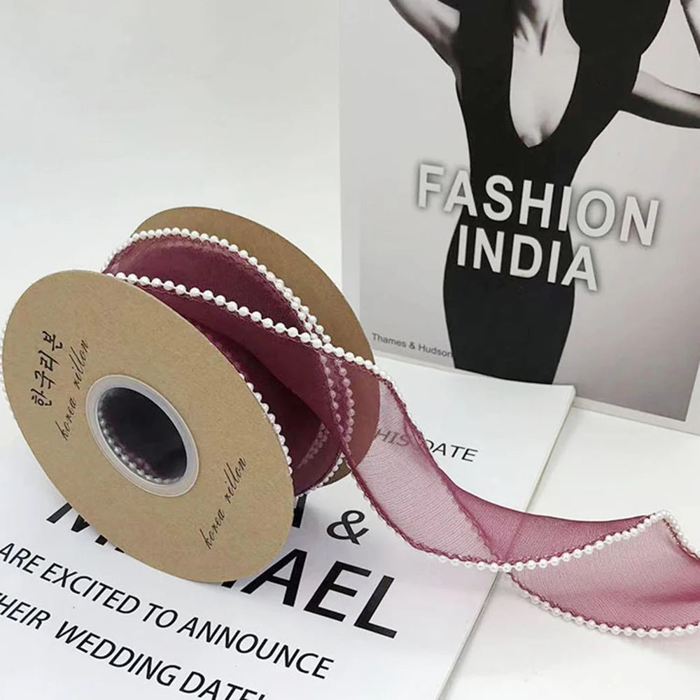 Gauze Organza packaging ribbon Lace H861 5Y/roll 4CM