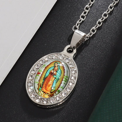 Catholic virgin Mary pendant necklace