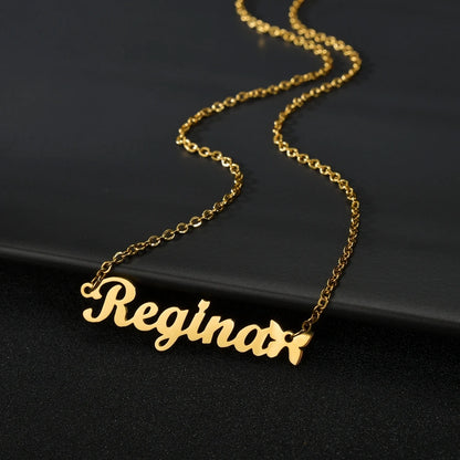 Custom name necklaces personalized heart butterfly