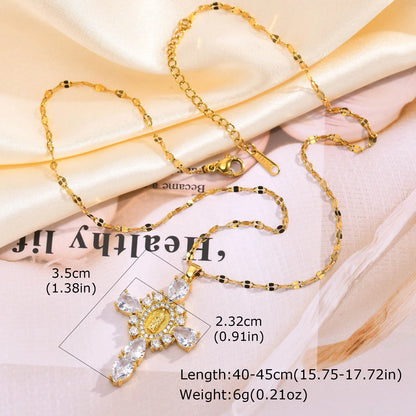 Gold plated Jesus Cross necklac