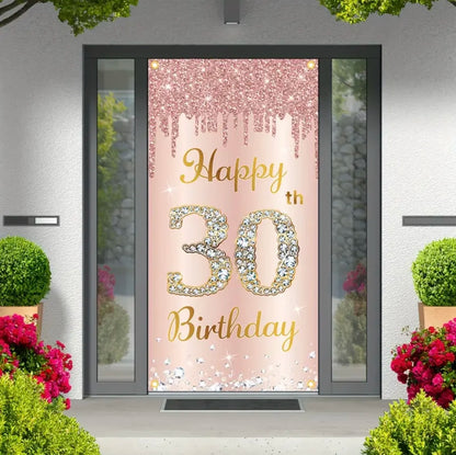 Happy Birthday Theme Decor Door Cover