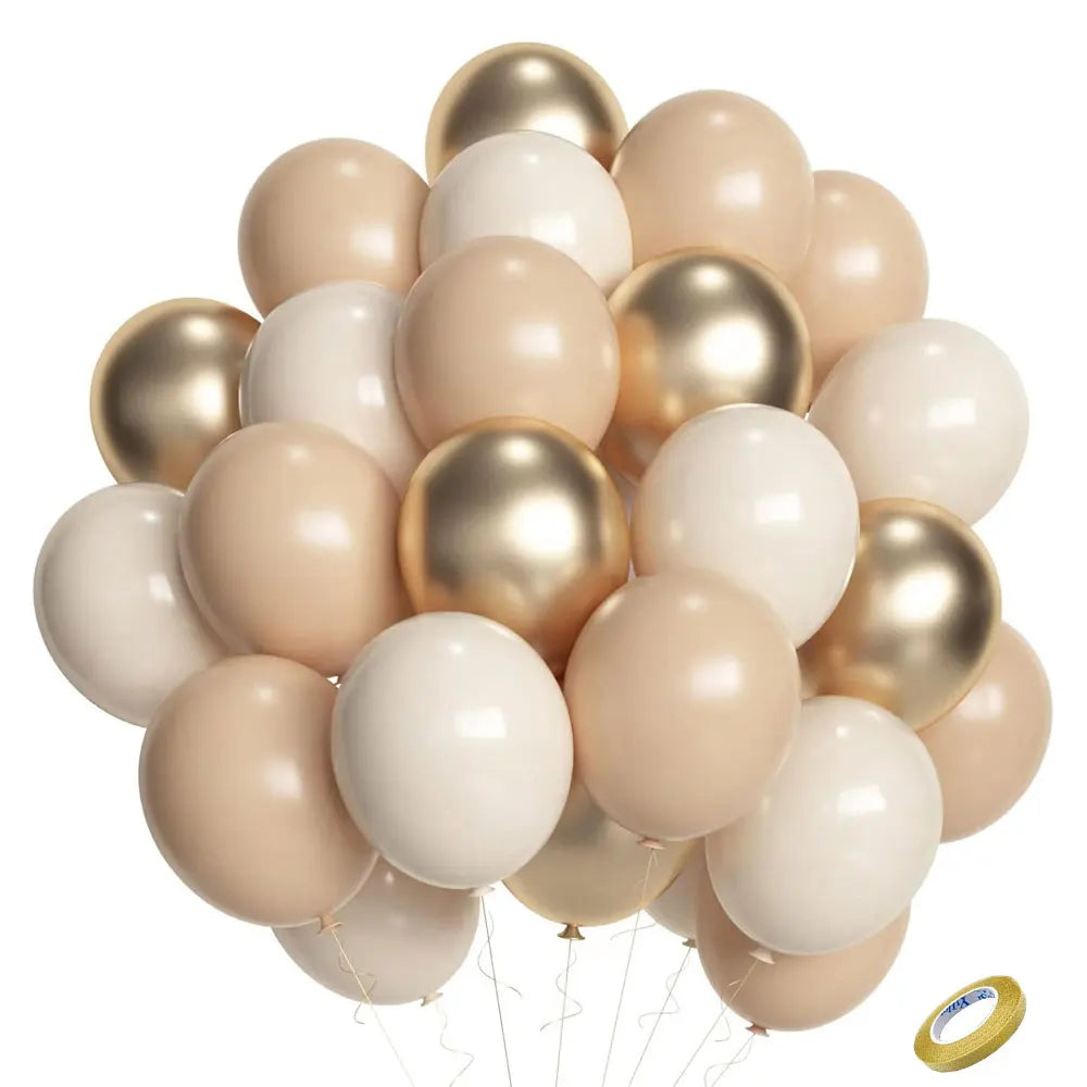 White Sand Latex Balloons 10Inch / 40Pcs