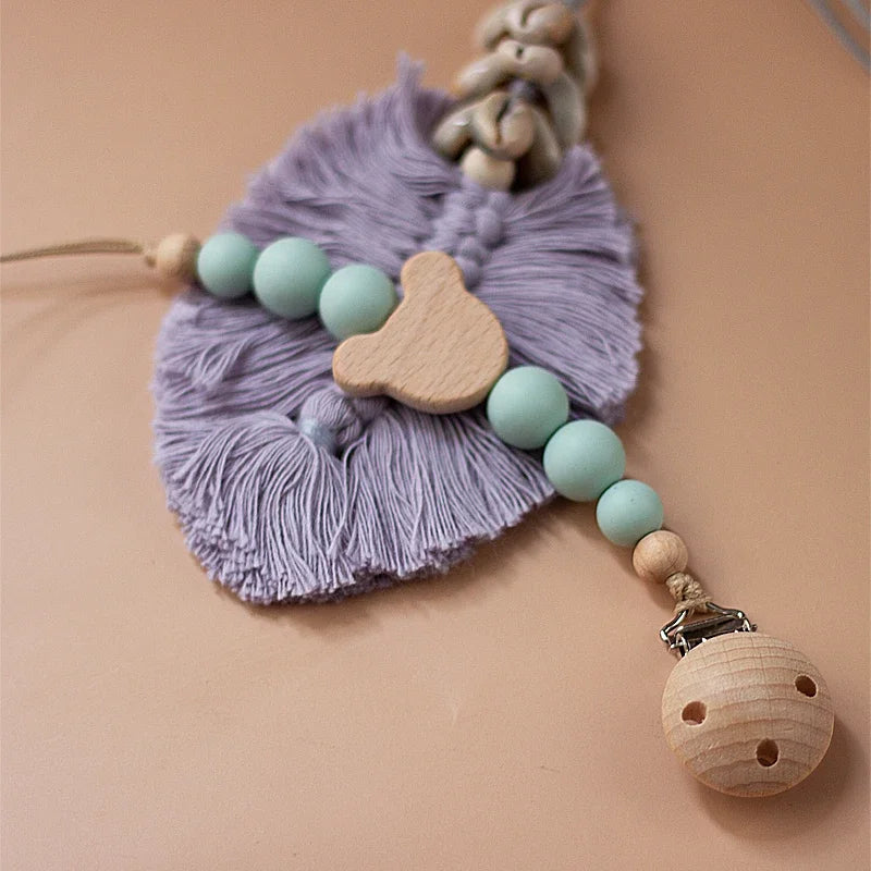 Custom name pacifier bead Silicone and Wooden dummy