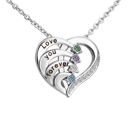 Personalized name hearts pendant necklace