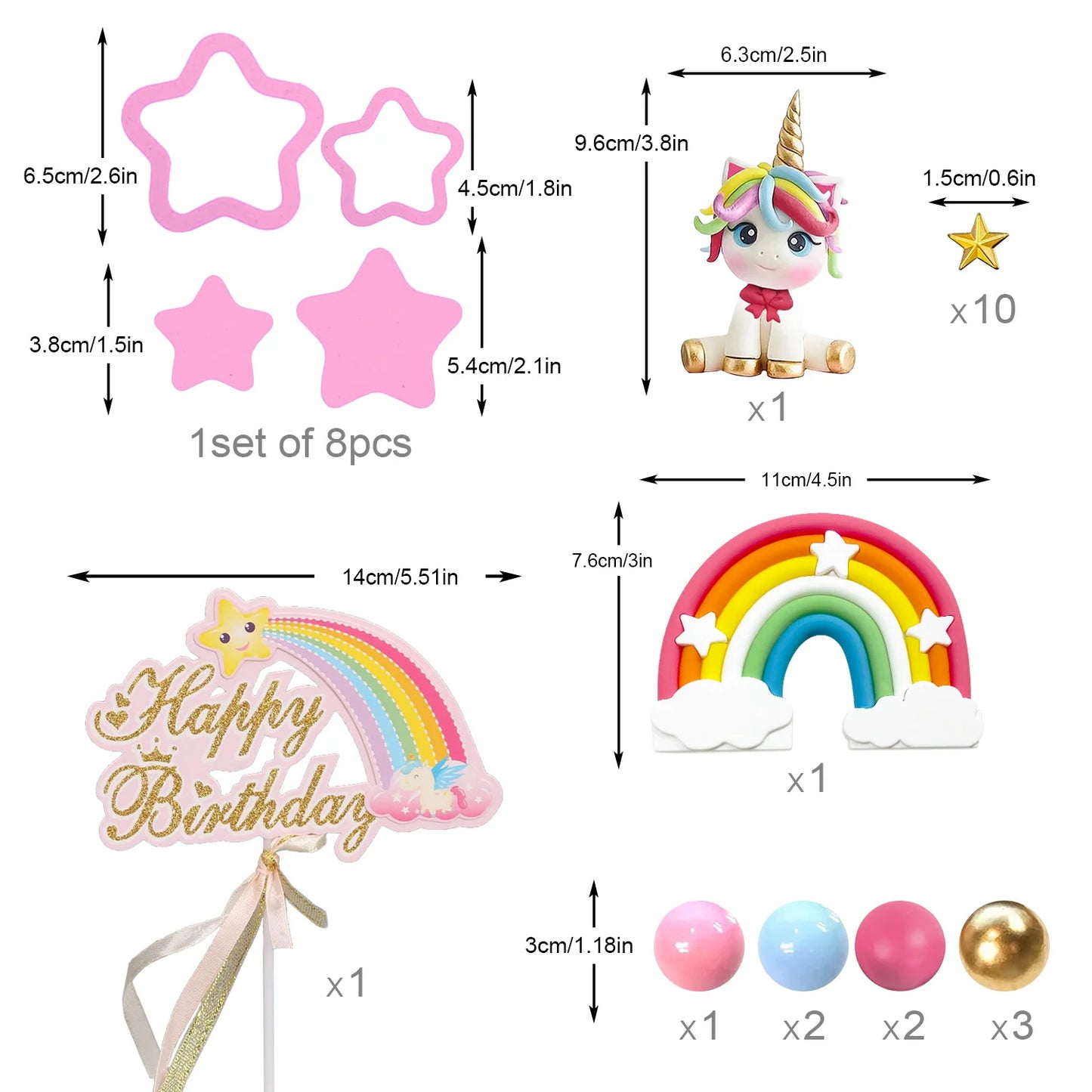 Unicorn topper cake decorations