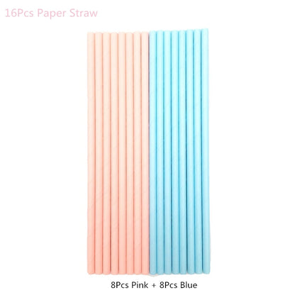 Disposable tableware set for Gender Reveal party