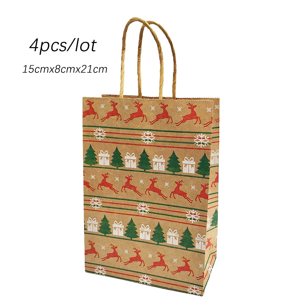 4pcs Christmas Paper Gift Bagsba