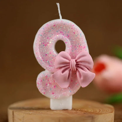 Pink Bow 3D candles