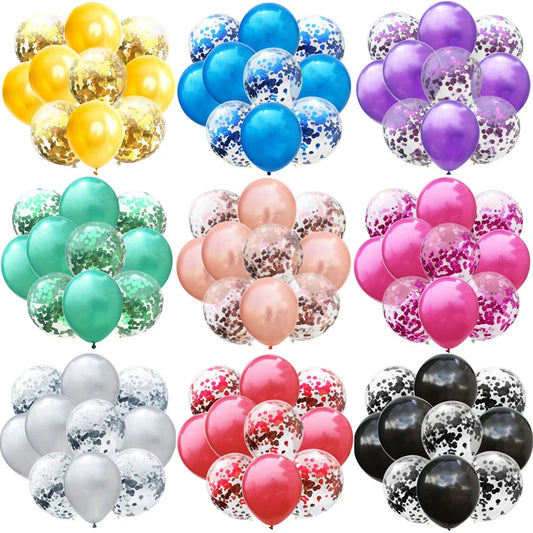 Mix  Confetti Latex Balloon  12inch 10pcs