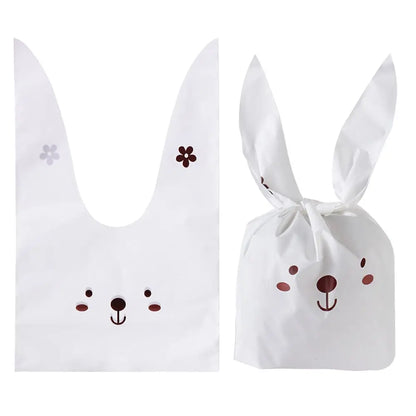 10PCS Easter Rabbit Candy Biscuit Gifts Bag Easter Bunny Ear Cookie Bags Package Pocket Event Party Supplies Snack Decoration