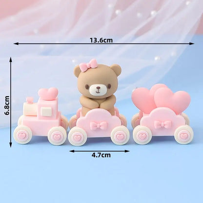Pink Bbue Bear cake decorating