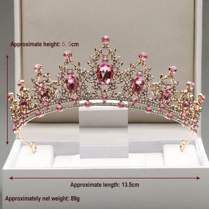 Zitania bridal  pink-colour lady crown