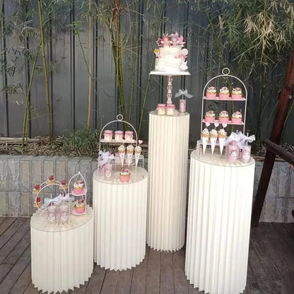 Cylinder folding stand for decoration