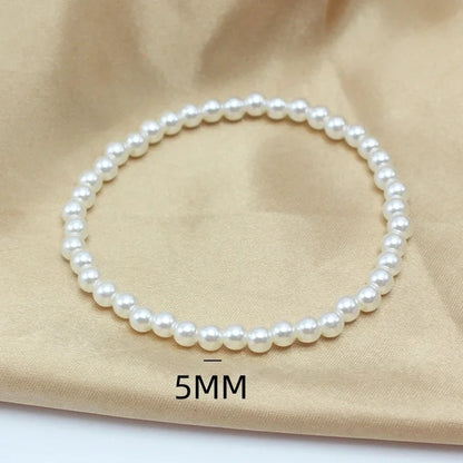 Girth Elastic Bracelet 5-10mm Imitation Pearl 18cm