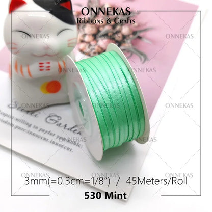 Satin ribbon 100% polyester (45M) 3mm