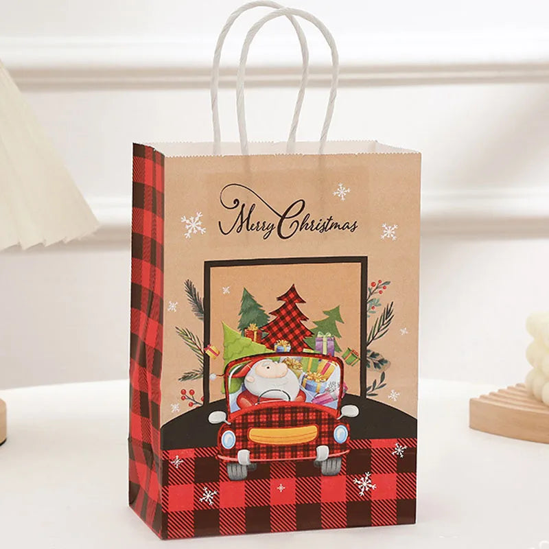 Christmas Kraft Gift Boxes with Handle