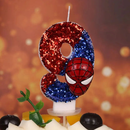 Spider-Man candles 0-9